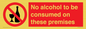 PV7718: No alcohol to be consumed on these premises