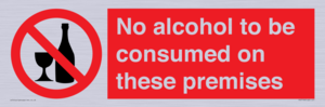 PV7718: No alcohol to be consumed on these premises