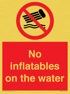 PV7720: No inflatables on the water