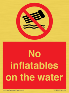 PV7720: No inflatables on the water