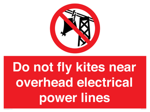 PV7731: Do not fly kites near overhead electrical power lines
