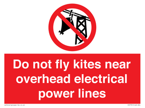 PV7731: Do not fly kites near overhead electrical power lines