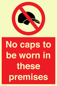 PV7751: No caps to be worn in these premises