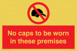 PV7751: No caps to be worn in these premises