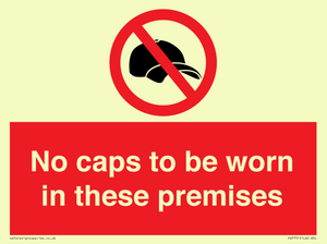 PV7751: No caps to be worn in these premises