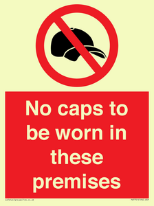PV7751: No caps to be worn in these premises