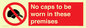 PV7751: No caps to be worn in these premises