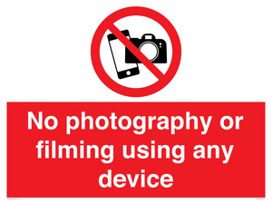PV7869: No photography or filming using any device