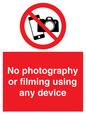 PV7869: No photography or filming using any device