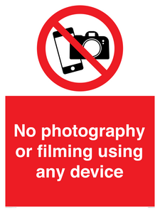 PV7869: No photography or filming using any device