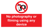 PV7869: No photography or filming using any device