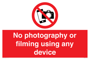 PV7869: No photography or filming using any device