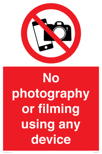 PV7869: No photography or filming using any device