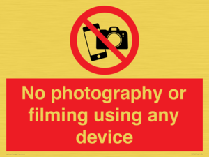 PV7869: No photography or filming using any device