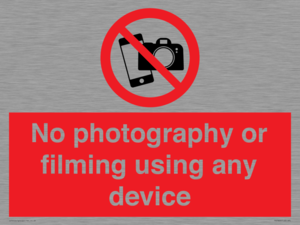 PV7869: No photography or filming using any device