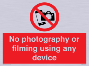 PV7869: No photography or filming using any device