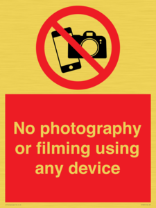 PV7869: No photography or filming using any device