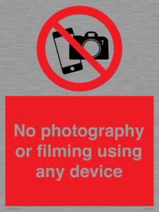 PV7869: No photography or filming using any device