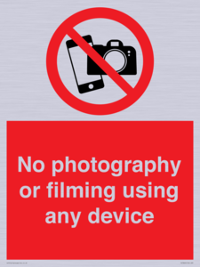 PV7869: No photography or filming using any device