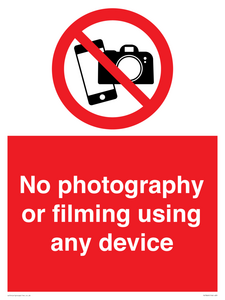 PV7869: No photography or filming using any device