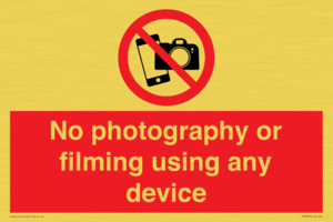 PV7869: No photography or filming using any device