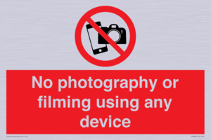 PV7869: No photography or filming using any device