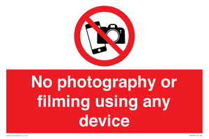 PV7869: No photography or filming using any device