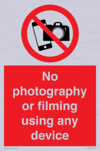 PV7869: No photography or filming using any device