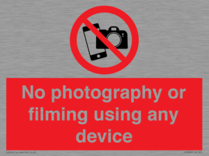 PV7869: No photography or filming using any device