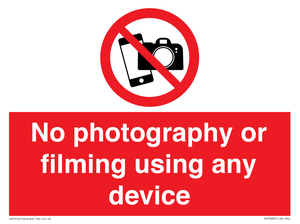 PV7869: No photography or filming using any device