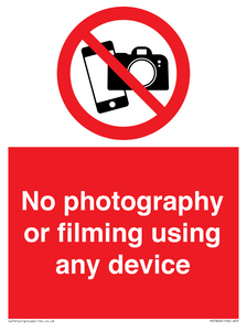 PV7869: No photography or filming using any device