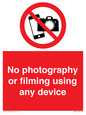 PV7869: No photography or filming using any device