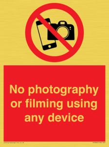 PV7869: No photography or filming using any device