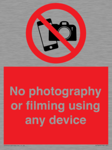 PV7869: No photography or filming using any device