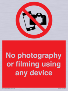 PV7869: No photography or filming using any device