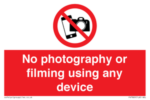 PV7869: No photography or filming using any device