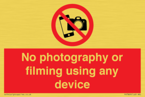 PV7869: No photography or filming using any device