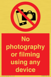 PV7869: No photography or filming using any device