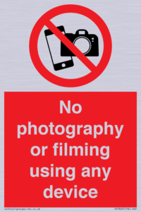 PV7869: No photography or filming using any device