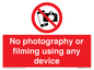 PV7869: No photography or filming using any device