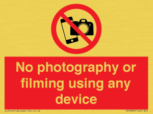 PV7869: No photography or filming using any device