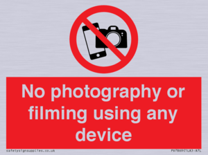 PV7869: No photography or filming using any device