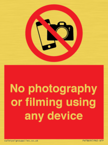 PV7869: No photography or filming using any device
