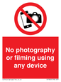 PV7869: No photography or filming using any device
