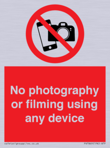 PV7869: No photography or filming using any device