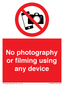 PV7869: No photography or filming using any device
