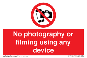 PV7869: No photography or filming using any device