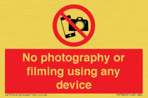 PV7869: No photography or filming using any device