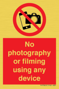 PV7869: No photography or filming using any device