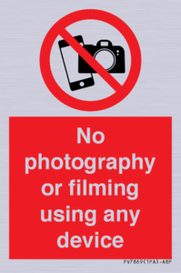 PV7869: No photography or filming using any device